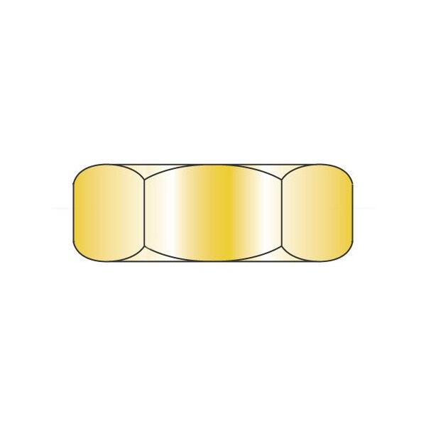 Newport Fasteners Jam Nut, 3/8"-24, Steel, Zinc Yellow, 21/64 in Ht, 3000 PK 565174 - main